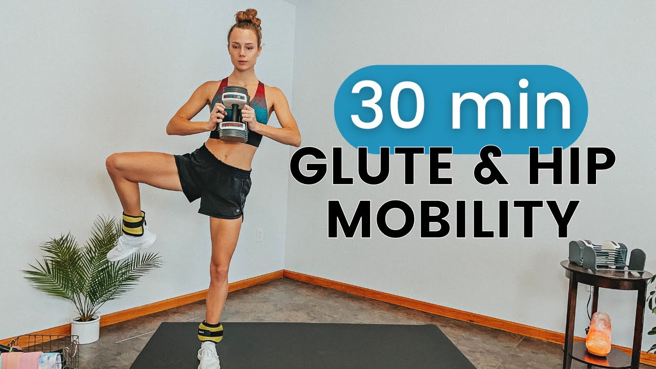 30 MIN GLUTE & HIP MOBILITY WORKOUT At Home Ankle Weights & Dumbbell