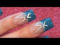 Acrylic Nails Tutorial - Blue Glitter Tips