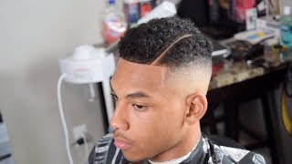 SKIN FADE WITH HARD PART: Barber Tutorial