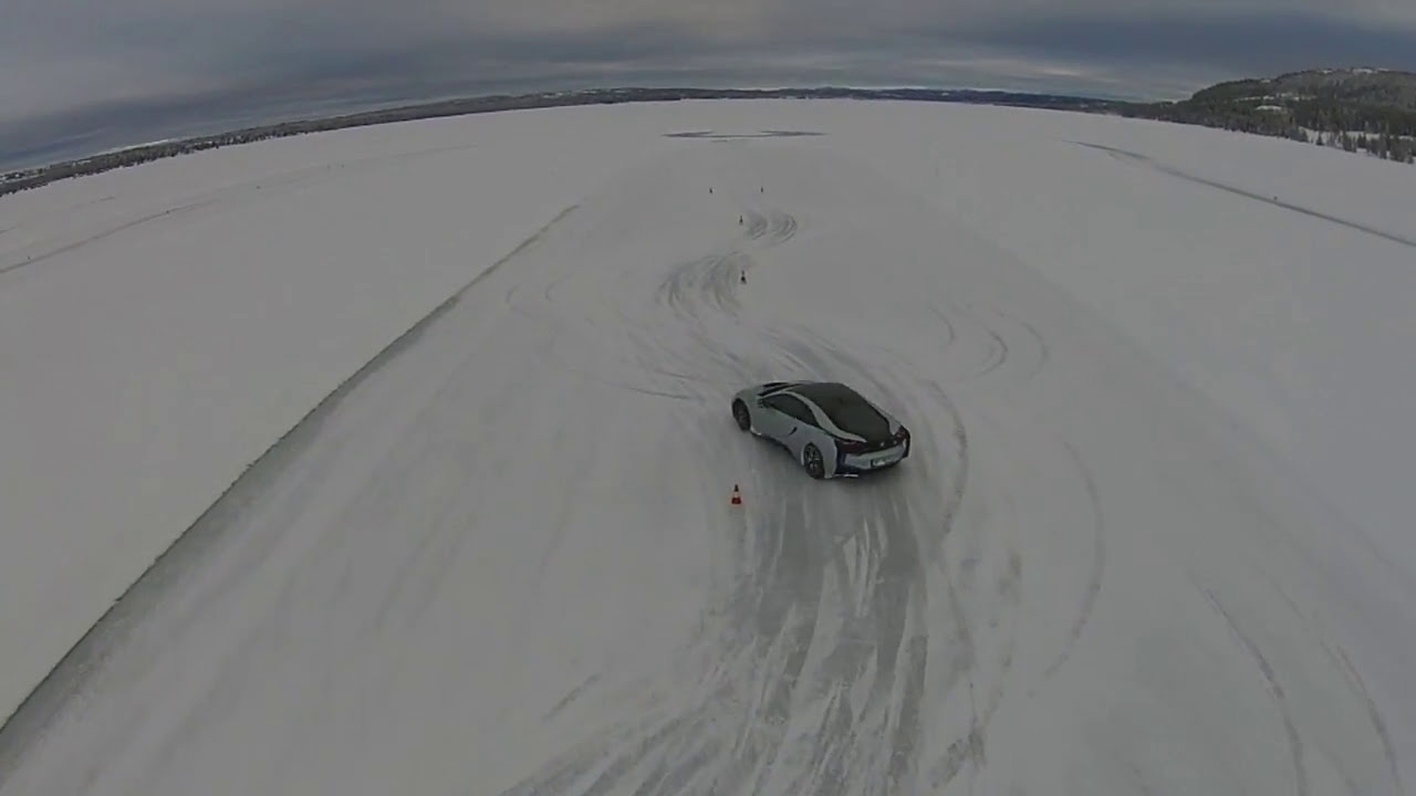 BMW i8 Precision driving on ice.