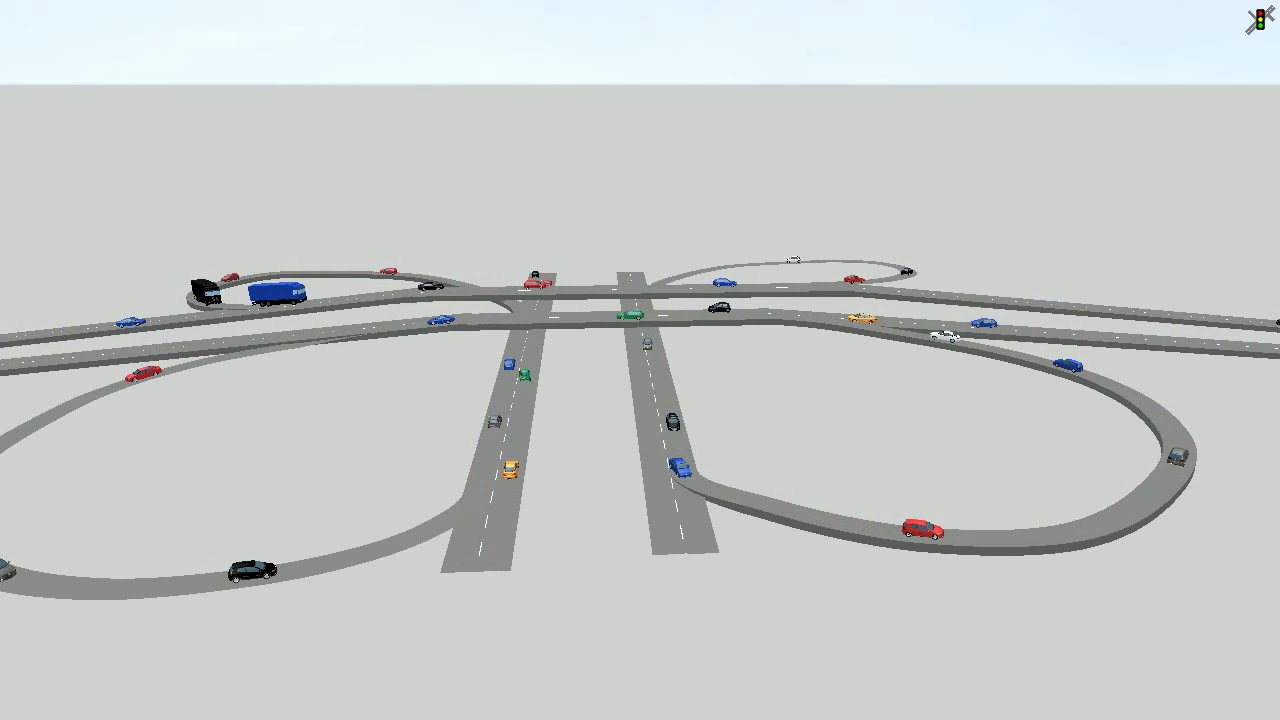 Cloverleaf interchange by ptv vissim