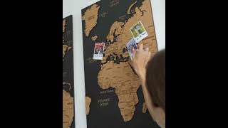 Wooden World Map Wall Art Perfect Push Pin Travel World Map For Home Decor