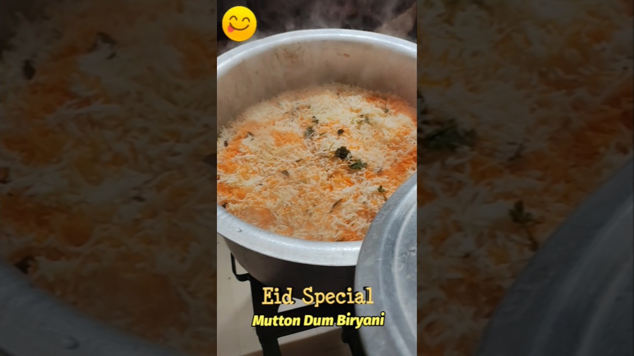 Eid Special 😋 Mutton Dum Biryani in my house // #foodie #food #biryani #shorts