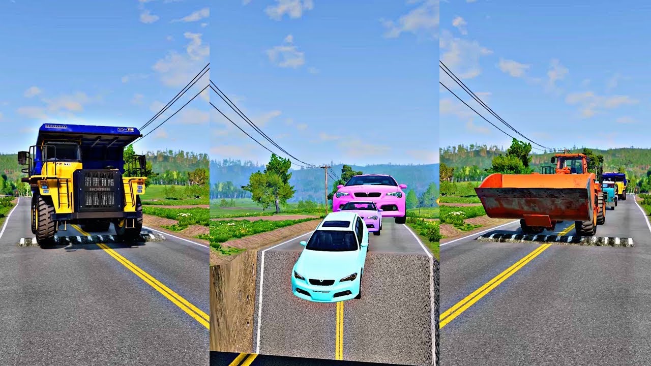 Live Mix Color Trucks vs Bollard Crash 