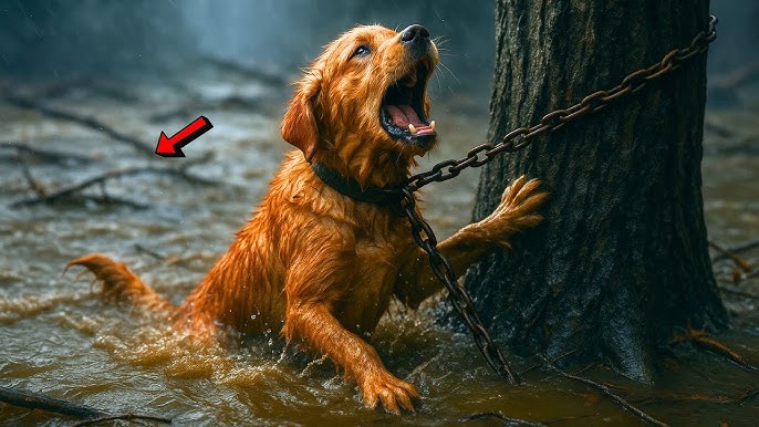 CHAINED AND ALONE, THE PUPPY WAITED WHEN THE FLOOD CAME, NO ONE WAS THERE  TO SAVE HIM - YouTube