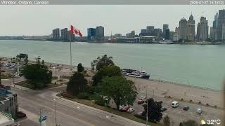 🔴 Live from Windsor, Ontario, Canada | Detroit Skyline | Detroit River 24/7 🇨🇦🇺🇸