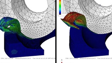 Abaqus CAE explicit orthogonal cutting 3D shell end milling Mises Stress, PEEQ 3