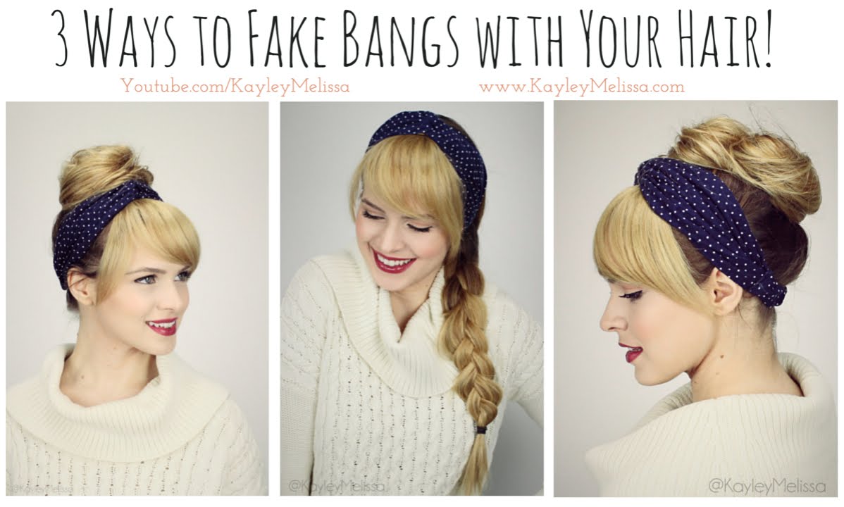 3 Ways to *Fake Bangs* with Your Hair!! - YouTube