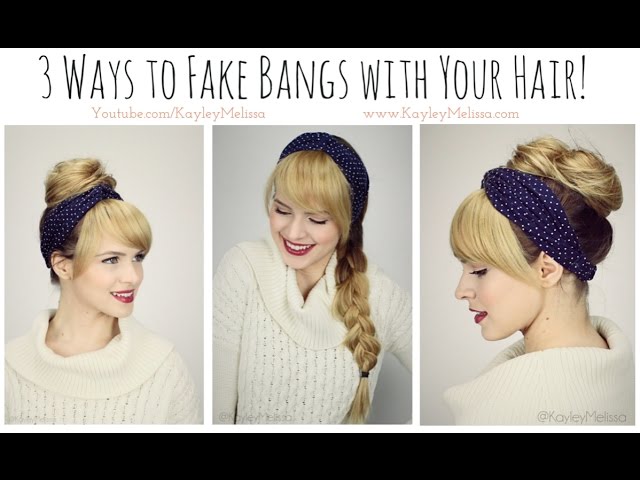 Faux Bangs | No Hairpiece, No Scissors - YouTube