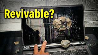 ⁠Dell Inspiron Screen &amp; Hinge Repair | Fixing a Laptop Smashed by a Stone