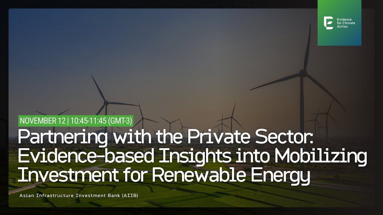 Partnering with Private Sector: Evidence-based Insights into Mobilizing Inv. for Renewable Energy