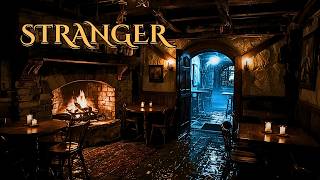 A New Stranger Arrives 🌧️ | Cozy Rainy Tavern Ambience &amp; Fireplace (1 Hour)