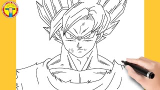 How to draw Super Saiyan Goku step by step | Dragon Ball |  Easy drawing tutorial for beginners screenshot 3