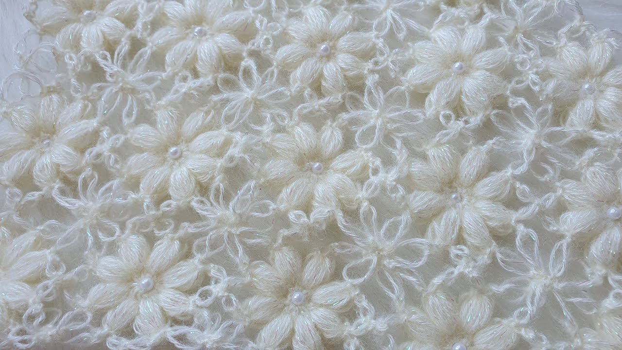 İnci Motifli Etol Şal Modeli /çeyizlik şal / kolay şal /gelin şalı / etol şal / motifli şal