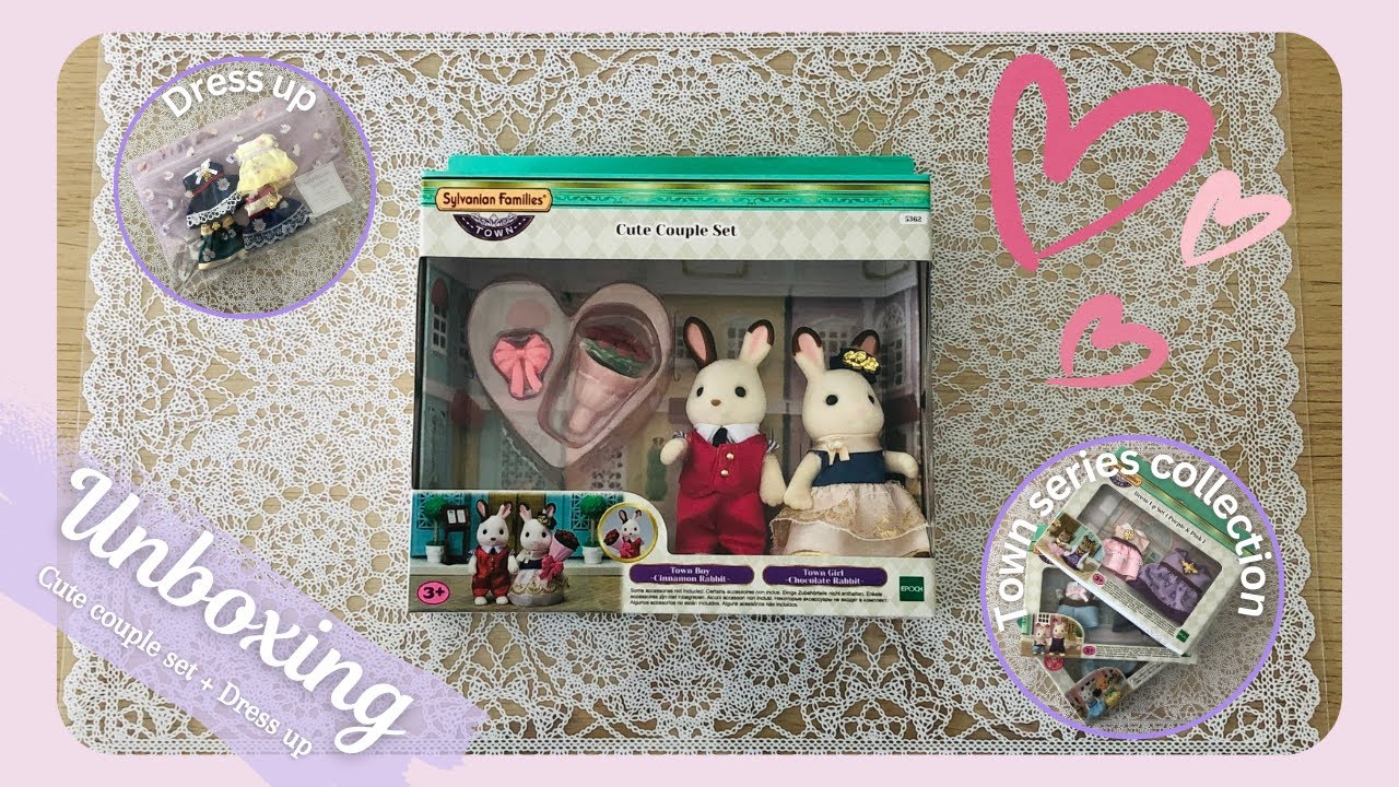 Sylvanian Families Cute couple unboxing + dress up ,Calico critters ( Soft spoken, Relaxing )