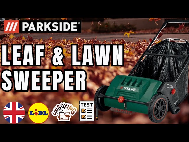 LEAF & LAWN SWEEPER Parkside PKM 103 A1 UK ENGLISH LIDL - YouTube