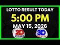 Lotto Result Today 5PM May 15, 2026 Swertres EZ2 PCSO Lotto Draw