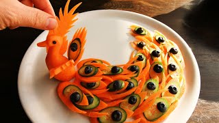 Pea Carrot Vegetable & Fruit Carving Art Garnishing Made Easy