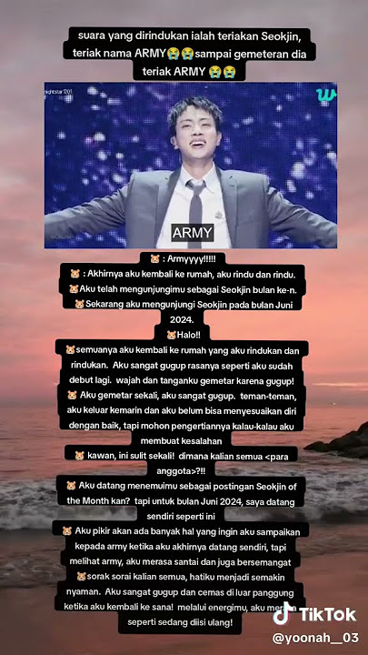 Suara Yang Dirindukan Army Adalah Teriakan Seokjin Memanggil Nama Army 💜