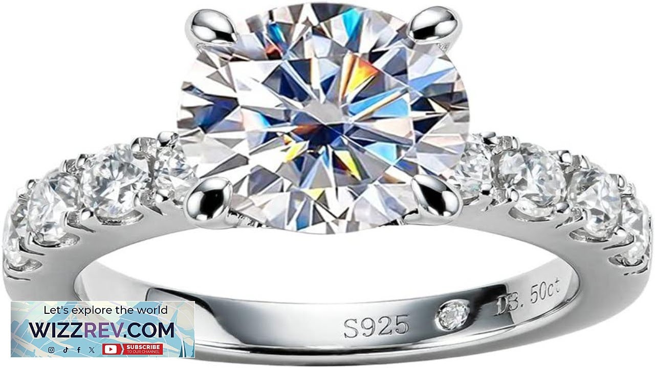 AnuClub Moissanite Engagement Ring Total 4.3cttw D Color Round Oval Asscher Cut 925