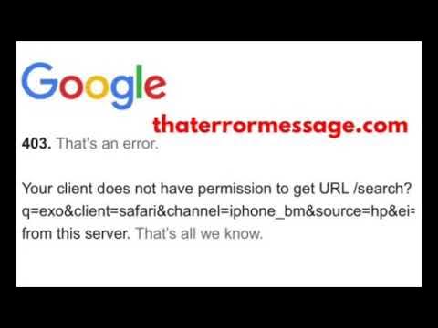 Your client does not have permissions to get URL from this server