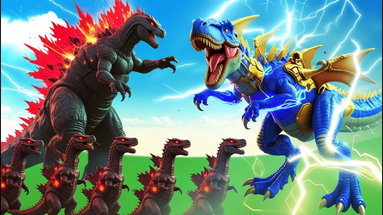 TYRANNOSAURUS REX vs ALL CARNIVORES & HERBIVORES DINOSAURS in Jurassic World Epic Battle