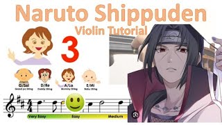 Senya (Itachi's Theme) from Naruto Shippuden easy version sheet music and violin tutorial