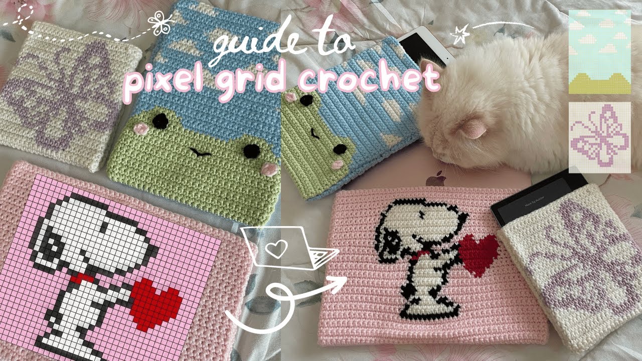how to crochet ANY ipad/laptop/kindle sleeve with pixel grids | in ...