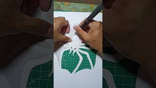Paper Cutting Art - Brown Recluse Pumpkins Carving Stencil #stencil #papercut #pumkincarving
