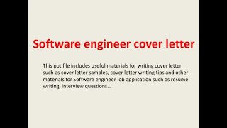 How to Write a Cover Letter for JOB APPLICATION of Software Engineer 2023 screenshot 2