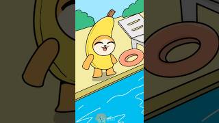 Banana cat pool accident animation #bananacat #animationmeme