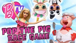 Barbie and LOL Dolls Thanksgiving Game Night! Pop n' Pig Race Game! | Barbie's Toy Vlog screenshot 5