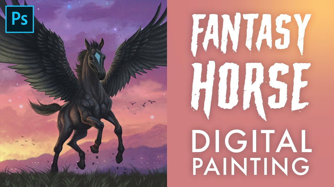 Horse Art Painting / Fantasy Horse Digital Painting / How To Paint A