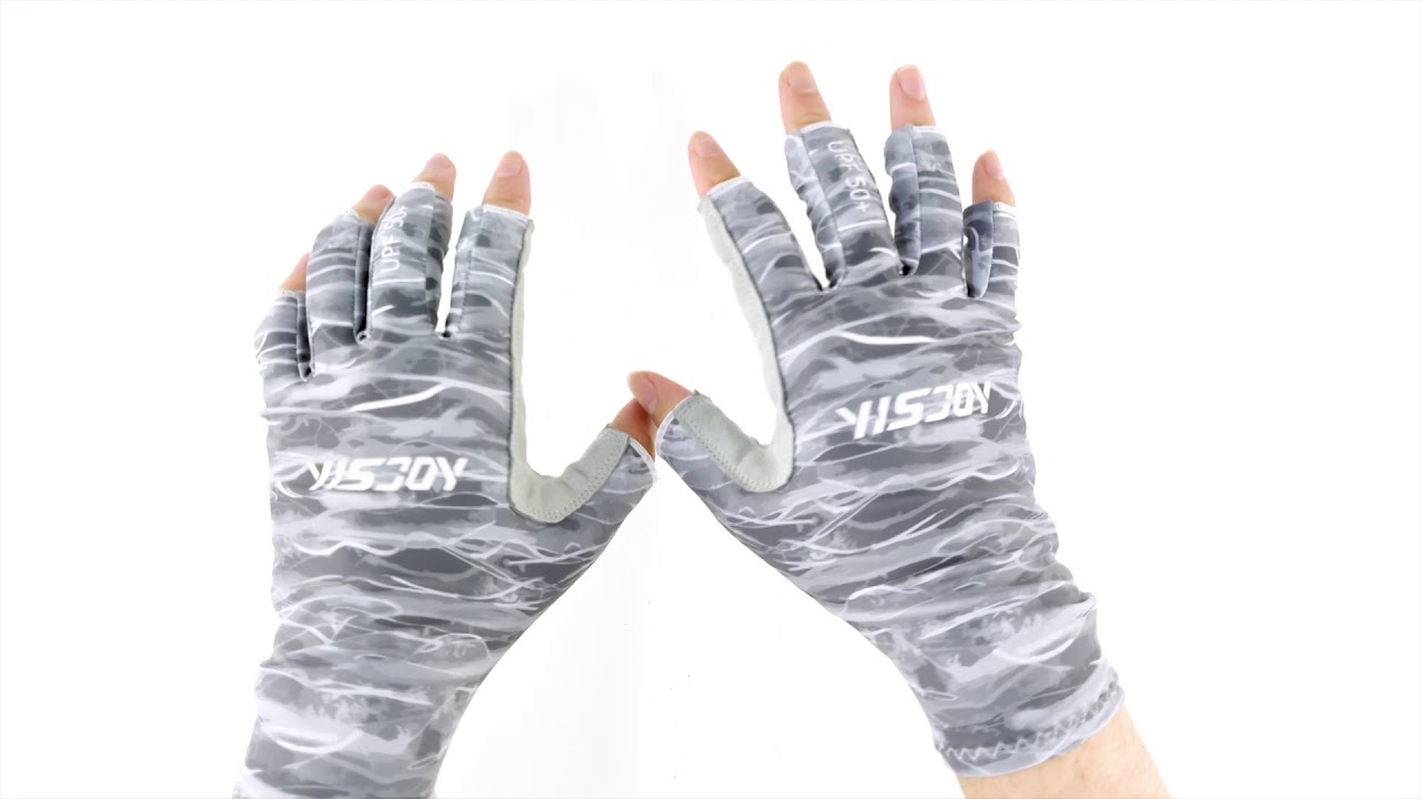 UPF SPF 50+ sun protection spandex fishing gloves wholesale