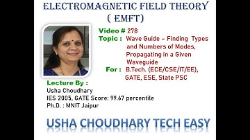 Video # 278 -  Wave Guide - Finding Types & Numbers of Modes, Propagating in a Given Wave guide