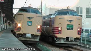 同じ顔同士が並ぶ確率は少なかった　485系雷鳥と183系文殊