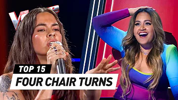 Jaw-Dropping 4-CHAIR-TURN Blind Auditions on The Voice