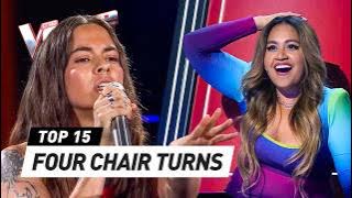 Jaw-Dropping 4-CHAIR-TURN Blind Auditions on The Voice