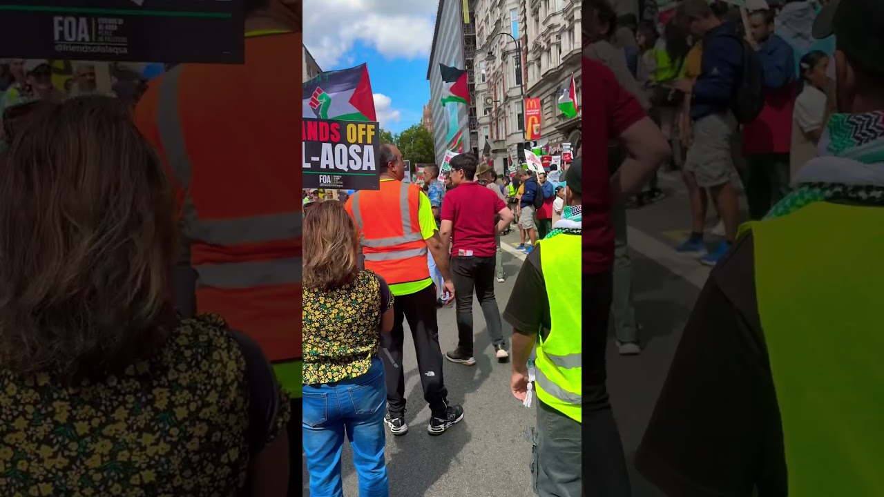 Protests continue in London over the siege and starvation of the people of Gaza.