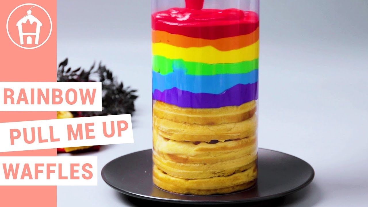 This RAINBOW WAFFLE Recipe Is SO TASTY! Colorful Dessert Idea - YouTube