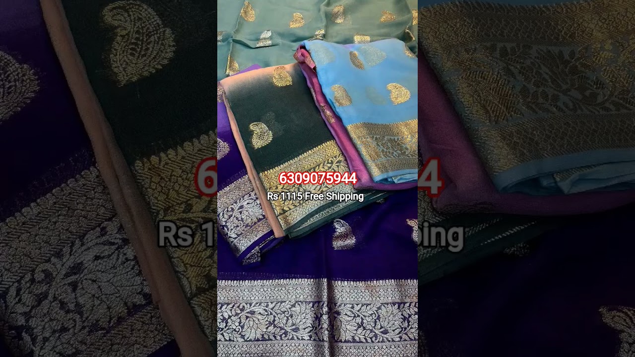 💫 New Offer Viscose Georgette Saree with Fancy Zari & Jacquard Blouse✨