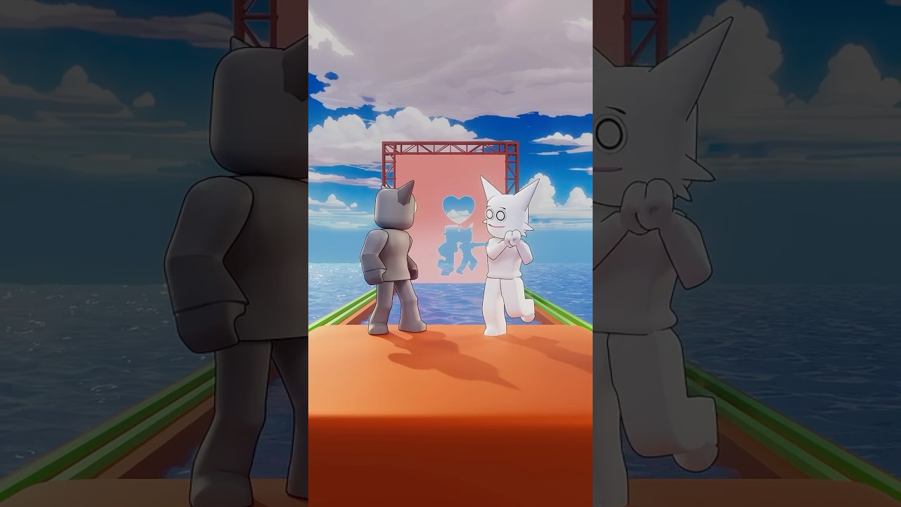 Gray and Wenda Play Roblox Hole In The Wall! #shorts #roblox