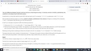 Codeforces Round #721 Div2.B1 Palindrome Game(Easy Version)