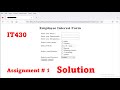 IT430 Assignment 1|Solution Fall2022 |IT430 Assignment 1 solution 22| IT430 assign 1 FA22