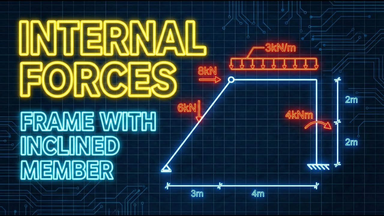 How to Solve Frames with Inclined Members. Step-by-Step Internal Forces ...