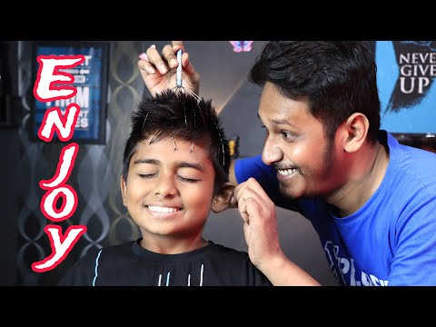 ASMR Triggering Scalp Massage With Metal Octopus Tool | After Study Relaxing Massage For Young Boy