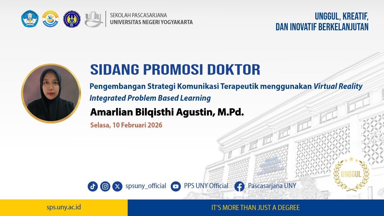 Ujian Promosi Doktor Amarlian Bilqisthi Agustin (Program Studi S3 PTK Sekolah Pascasarjana UNY)