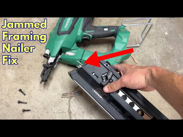 Metabo framing nailer jam troubleshooting checklist tool bag essentials nail set oil bottle