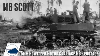 WW2 Rare M8 Scott USMC - Post war Vietnam Footage.