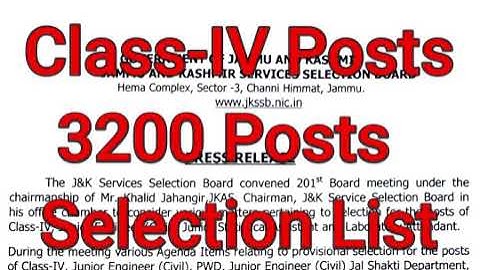 3200 Class-IV Posts, Provisional List